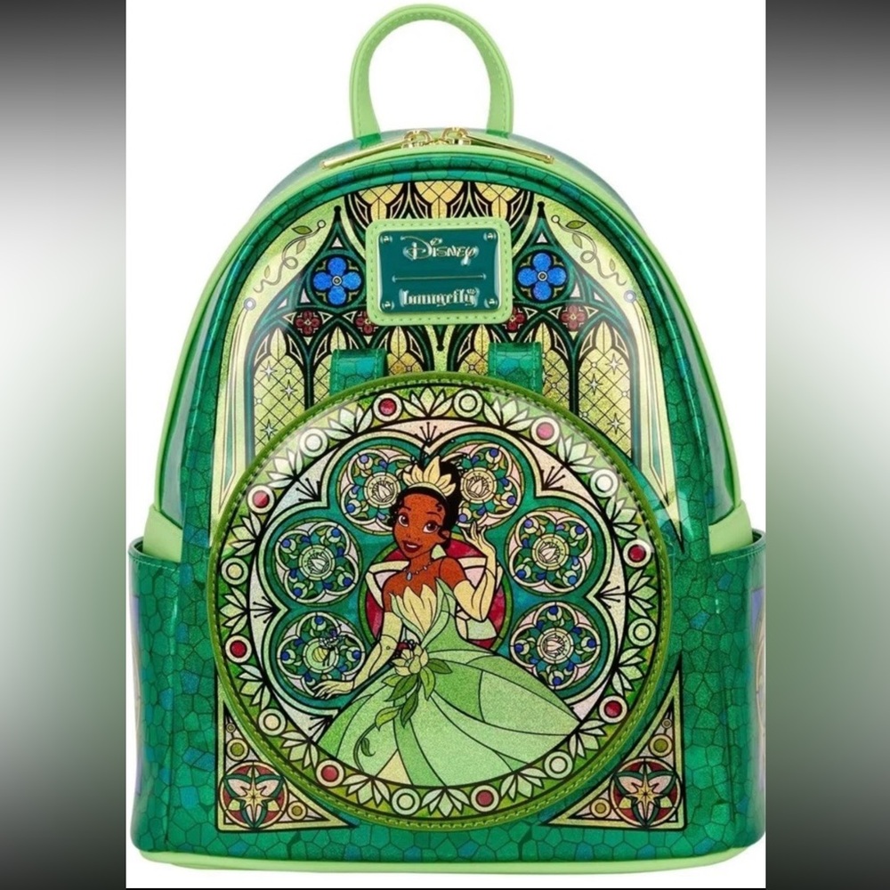 Loungefly Disney Tiana Stained Glass Exclusive Mini Backpack ☆NWT☆